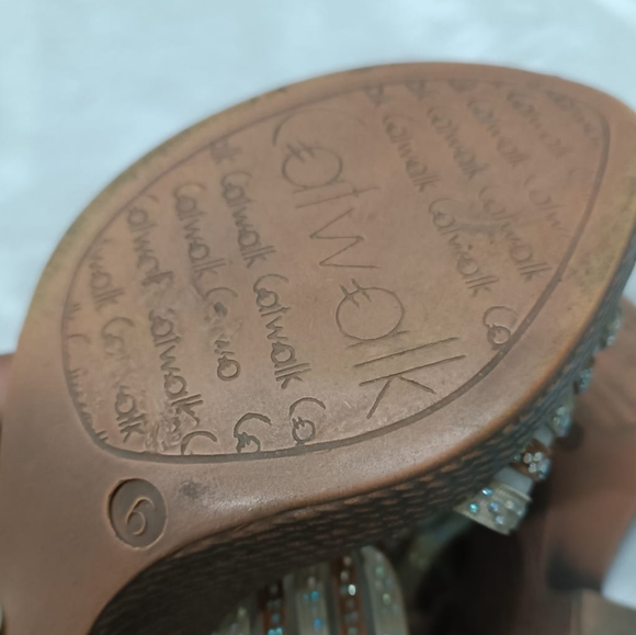 Catwalk Embellished Beige Heels - Picture 9 of 9